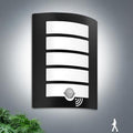 Allesgute Outdoor Wall Light with PIR Motion Sensor - IP44 Black 12W