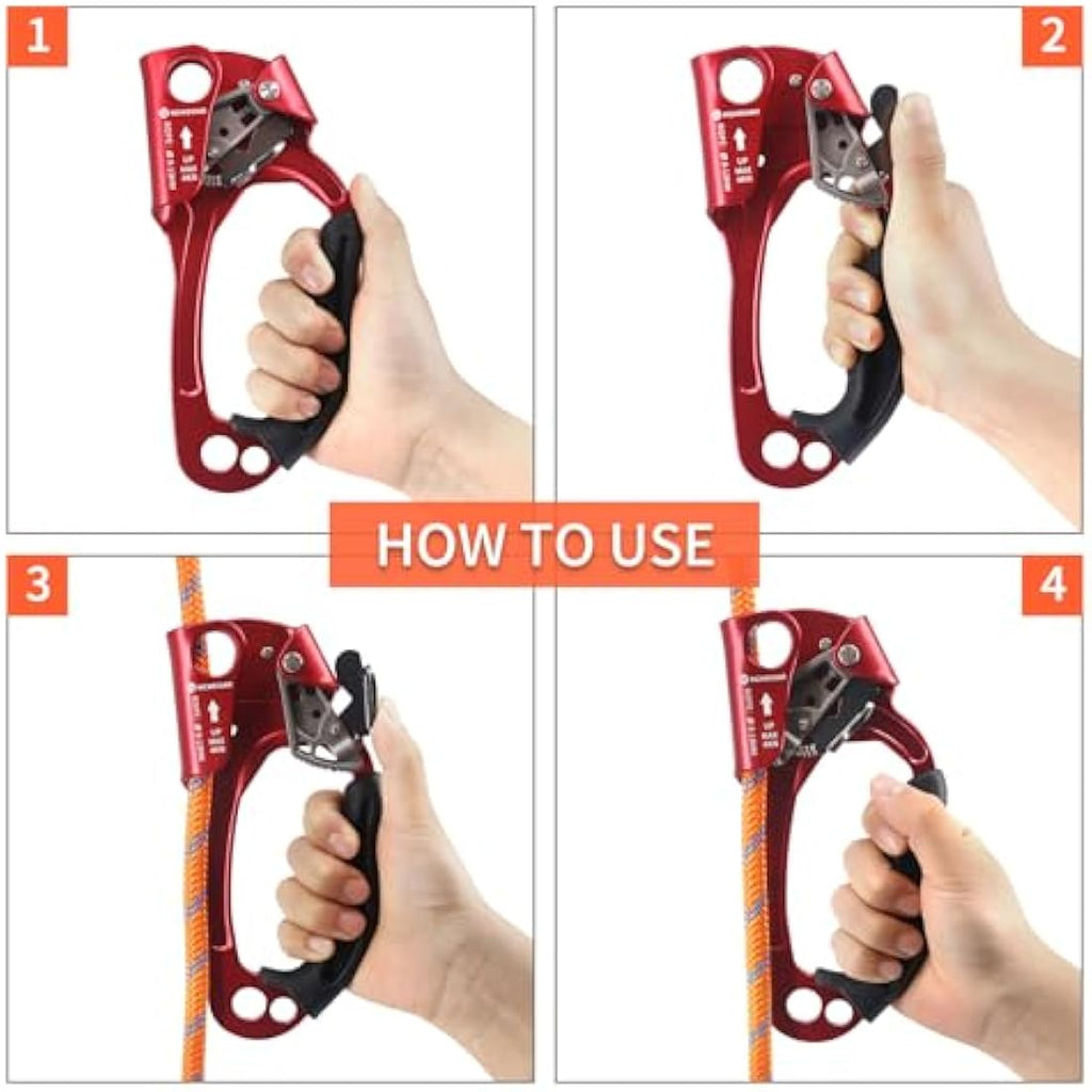NewDoar Hand Ascender | UIAA Certified Rock Climbing Rope Clamp