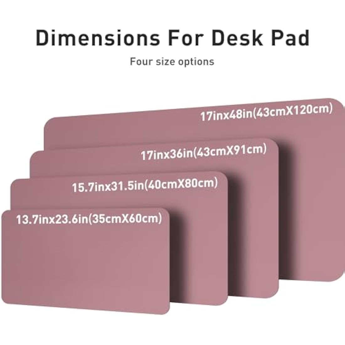 Aothia PU Leather Desk Mat – Non-Slip Office Blotter & Writing Pad, Dark Pink