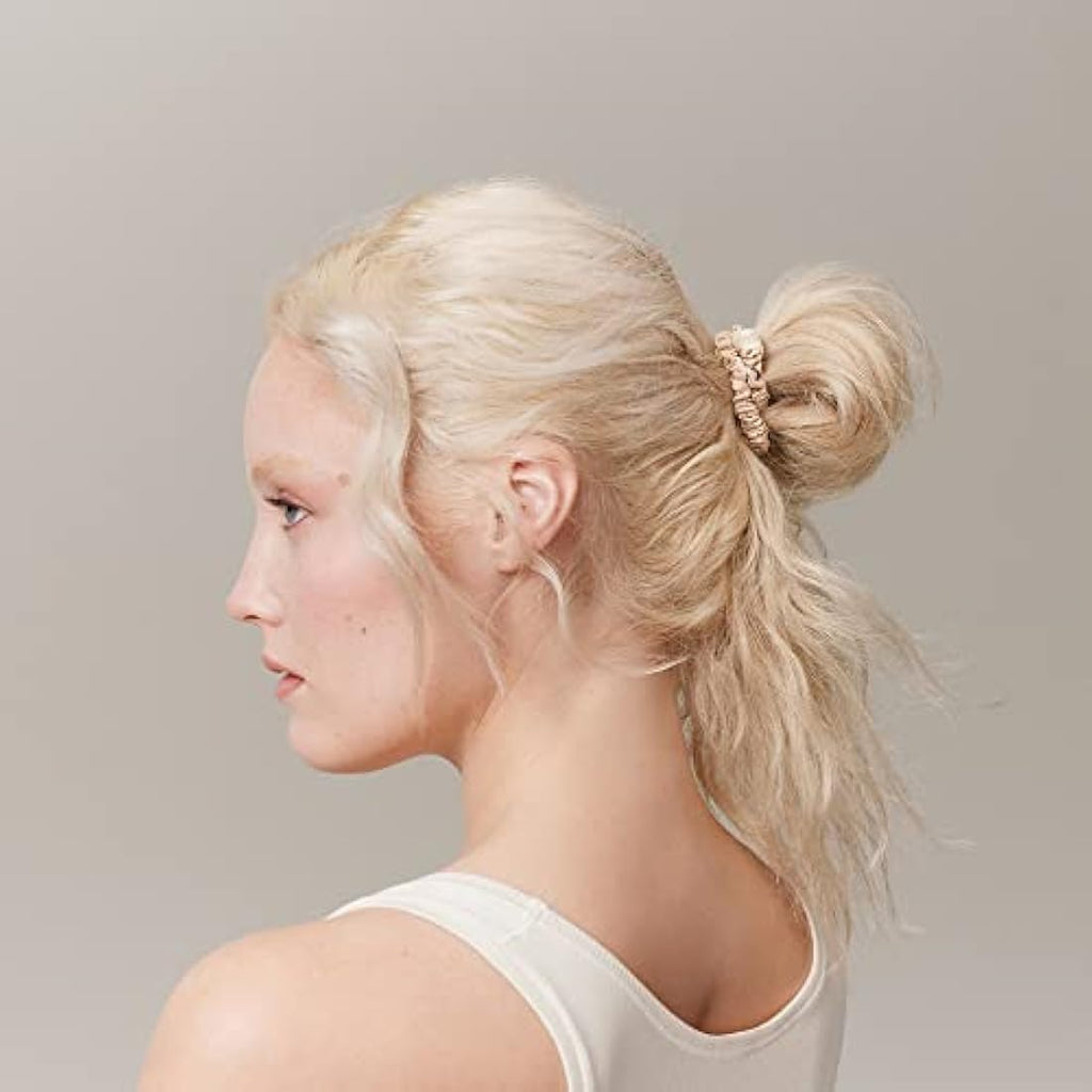 Slip Skinny Silk Scrunchies – 4 Pack Blonde Mulberry Silk Hair Ties