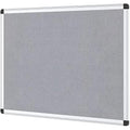 VIZ-PRO Grey Felt Notice Board | Silver Aluminium Frame | 90 x 60 cm