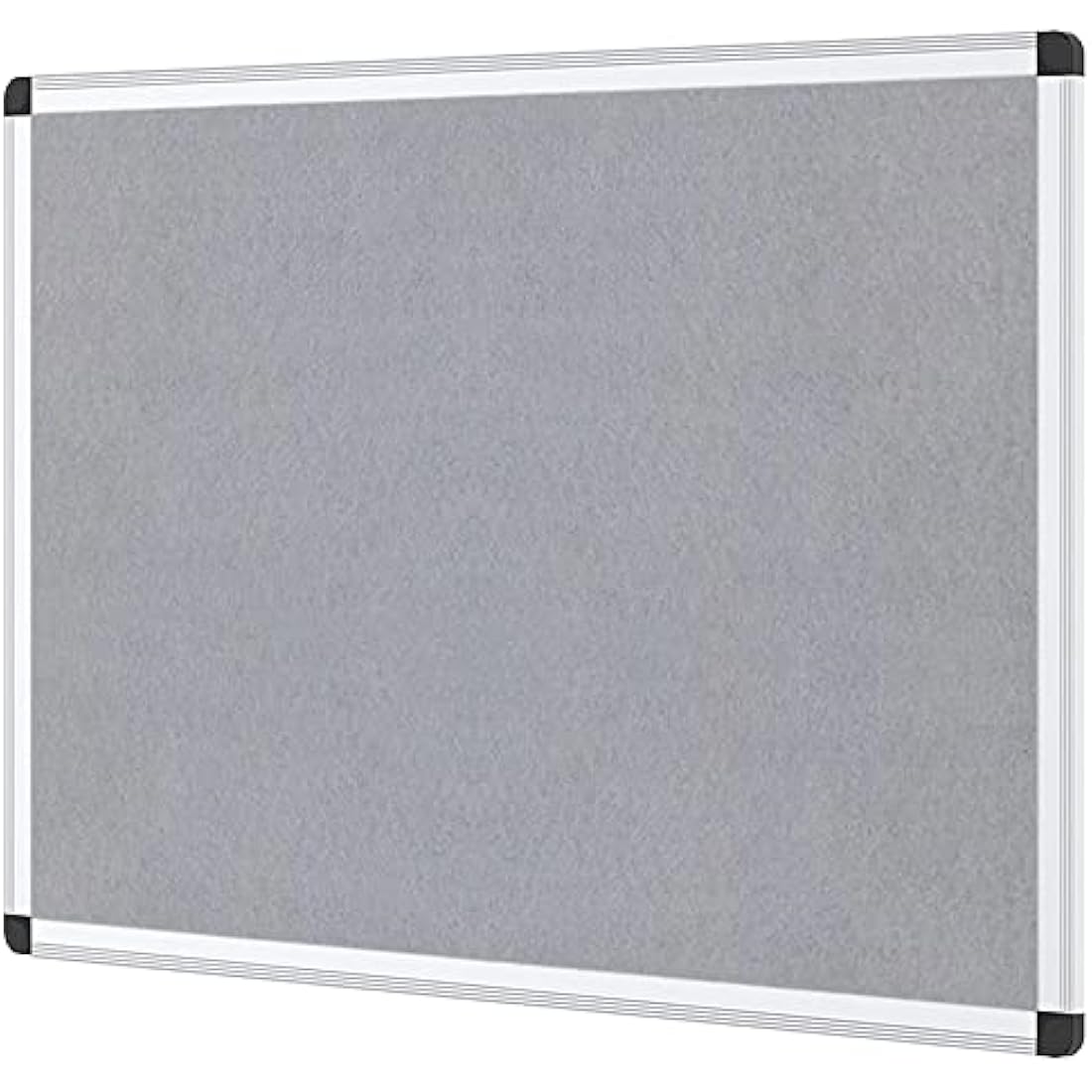 VIZ-PRO Grey Felt Notice Board | Silver Aluminium Frame | 90 x 60 cm