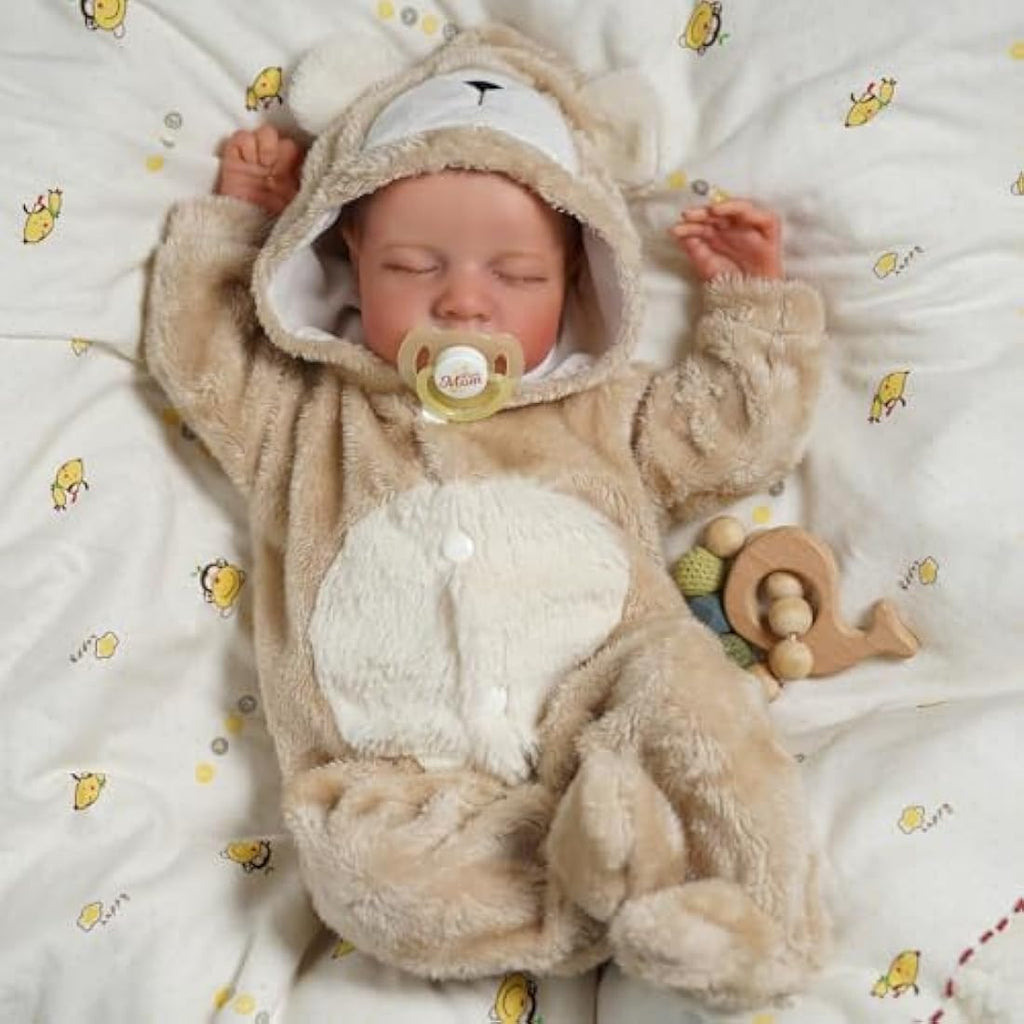 BABESIDE 17 Inch Reborn Baby Doll – Realistic Sleeping Silicone Vinyl Boy