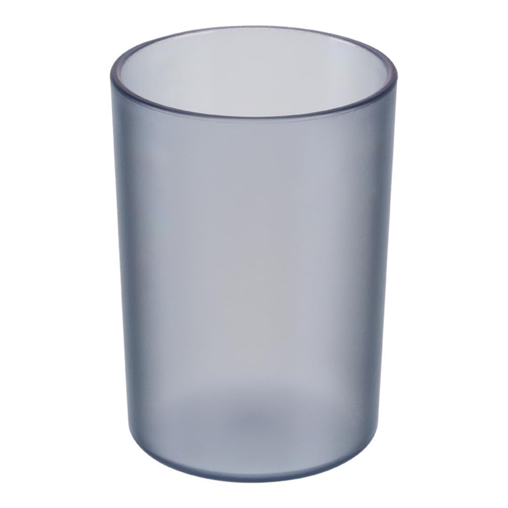 Cabilock Grey Transparent Plastic Toothbrush Cup | Sturdy Bathroom Tumbler
