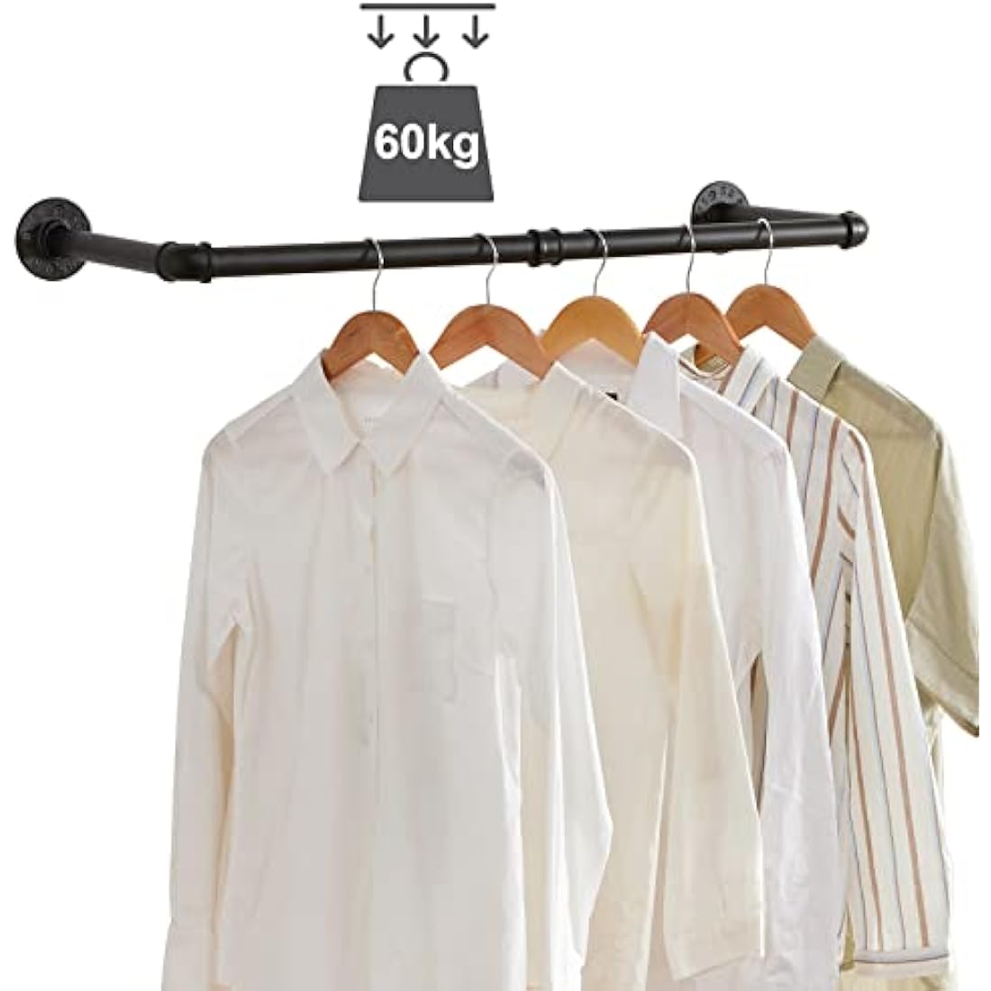 Industrial Pipe Clothes Rail – Set of 2 Heavy Duty 94cm