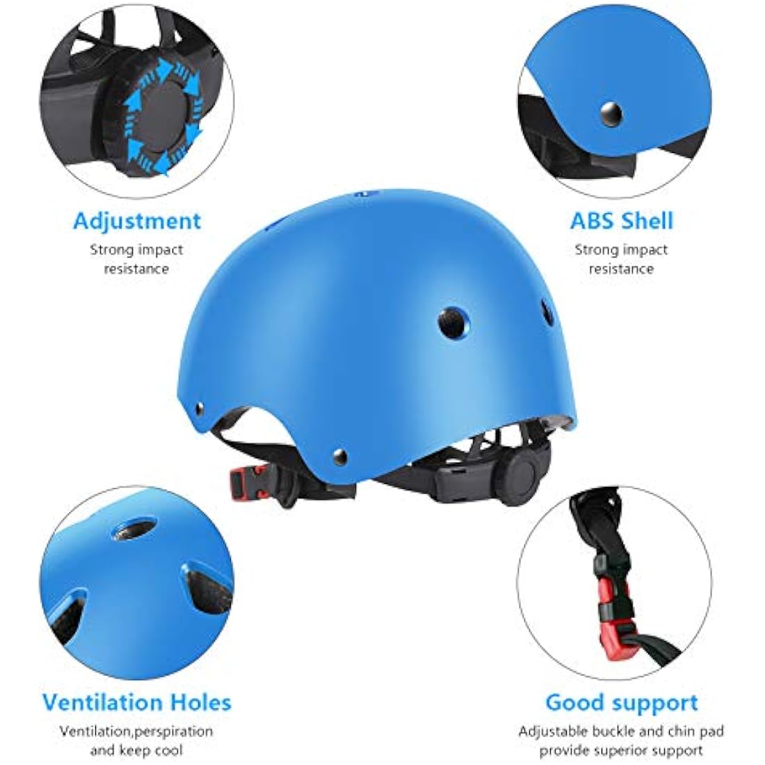 Kids Bike Helmet and Knee Pads Set - 7pc Protective Gear