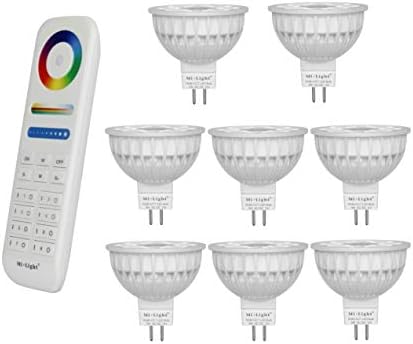 Lighteu 8-Pack 4W MR16 GU5.3 RGB+CCT LED Spotlight with 8-Zone Remote