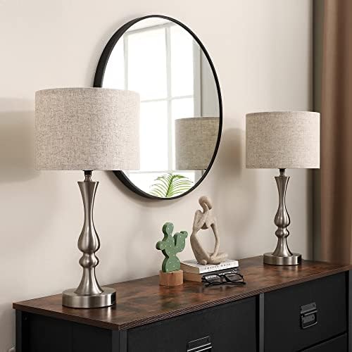 EDISHINE Touch Bedside Lamps Set of 2 | 3-Way Dimmable USB Table Lamps
