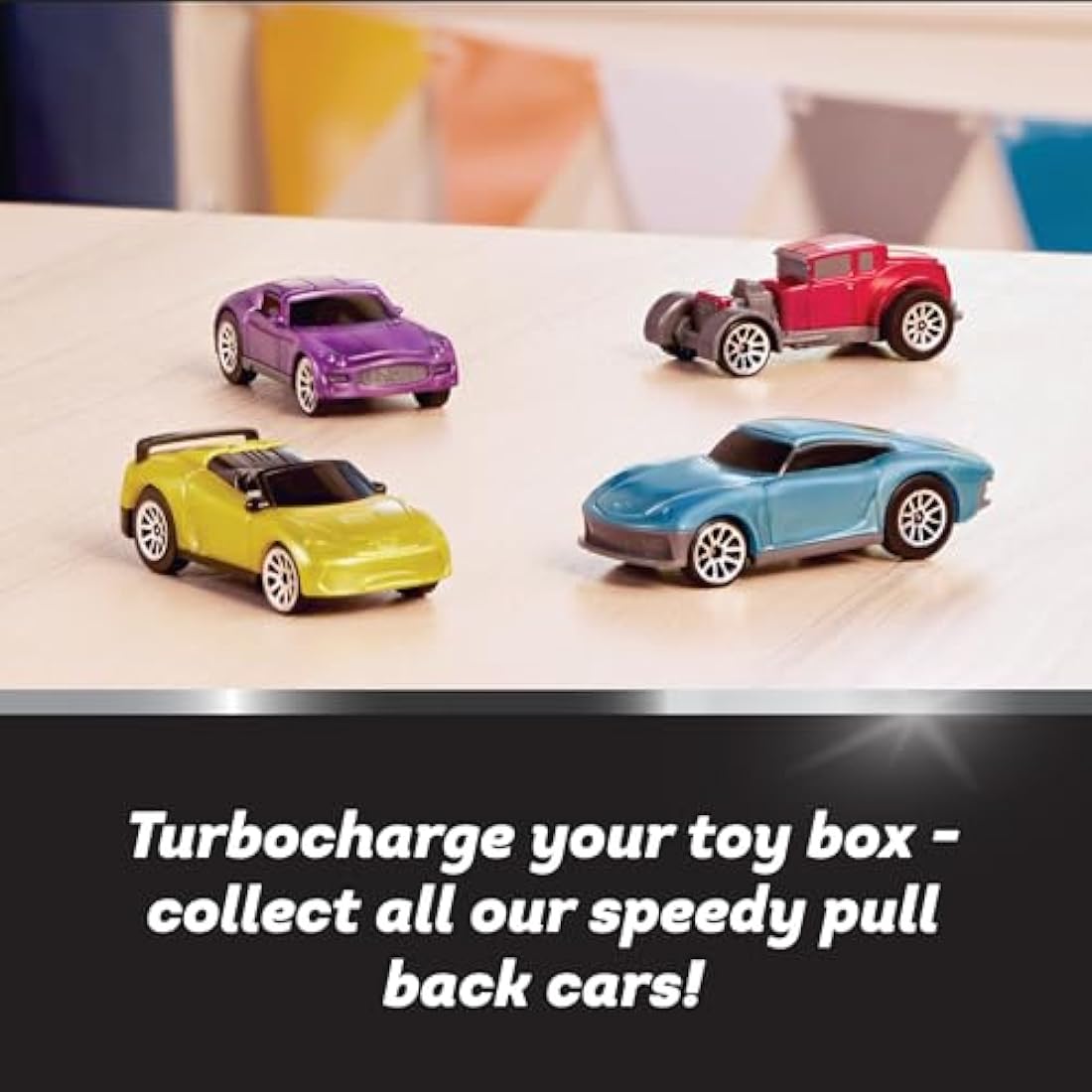 DRIVEN by Battat Pull-Back Toy Cars – 4 Pack Turbocharge Series Set