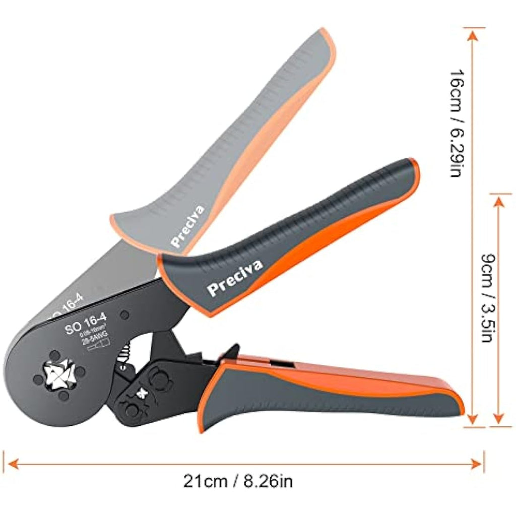 Preciva Ferrule Crimping Tool Kit | 0.08-16mm² Ratchet Wire Crimper Set