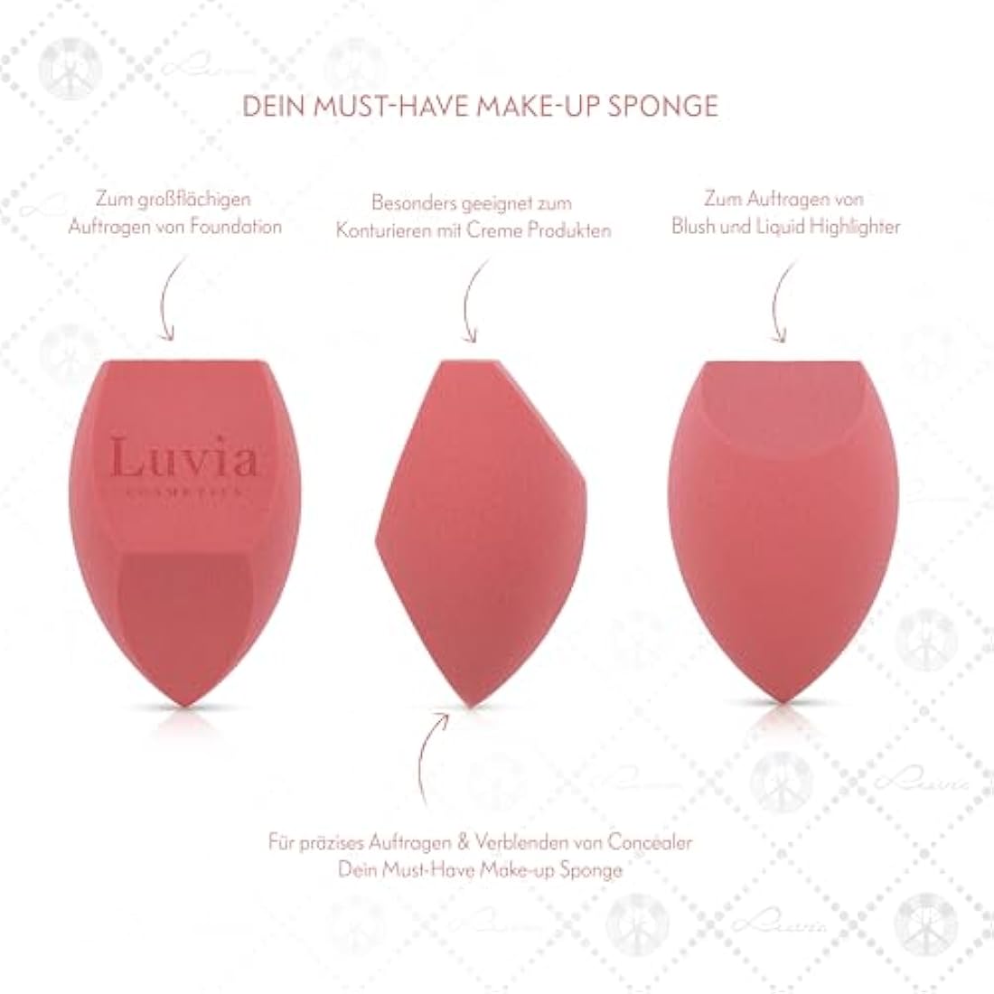 Luvia 14-Piece Vegan Makeup Brush Set with Travel Case – Coral