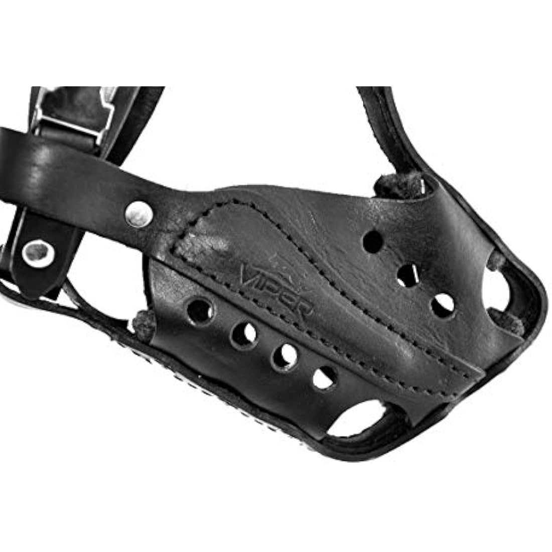 Viper Bravo Leather Agitation Dog Muzzle | Full Grain Black Leather