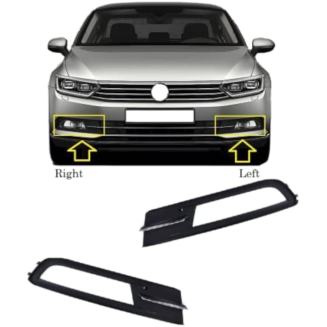 VW Passat B8 2015-2018 Front Bumper Fog Lamp Grill - Left Side RHD