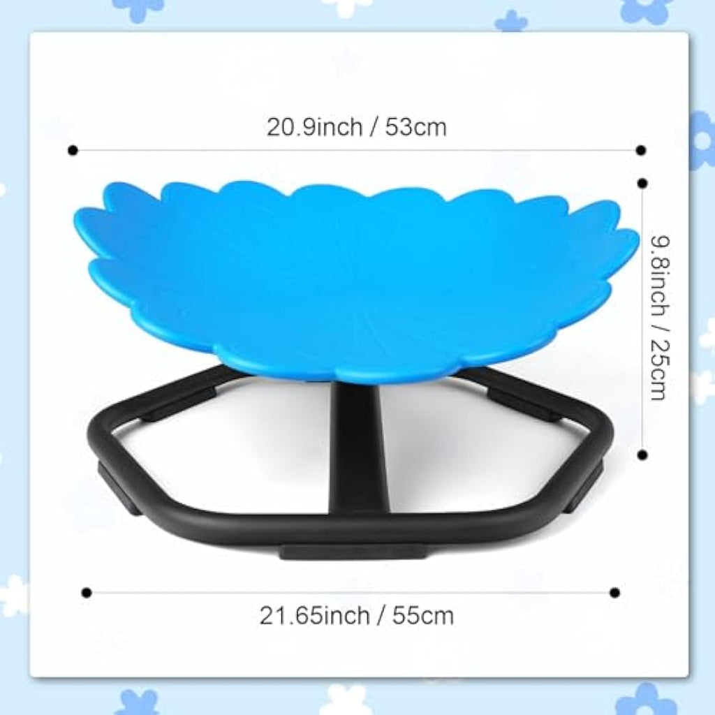 TERRAMUS Kids Swivel Chair – 360° Sensory Spinning Seat for Balance, Blue