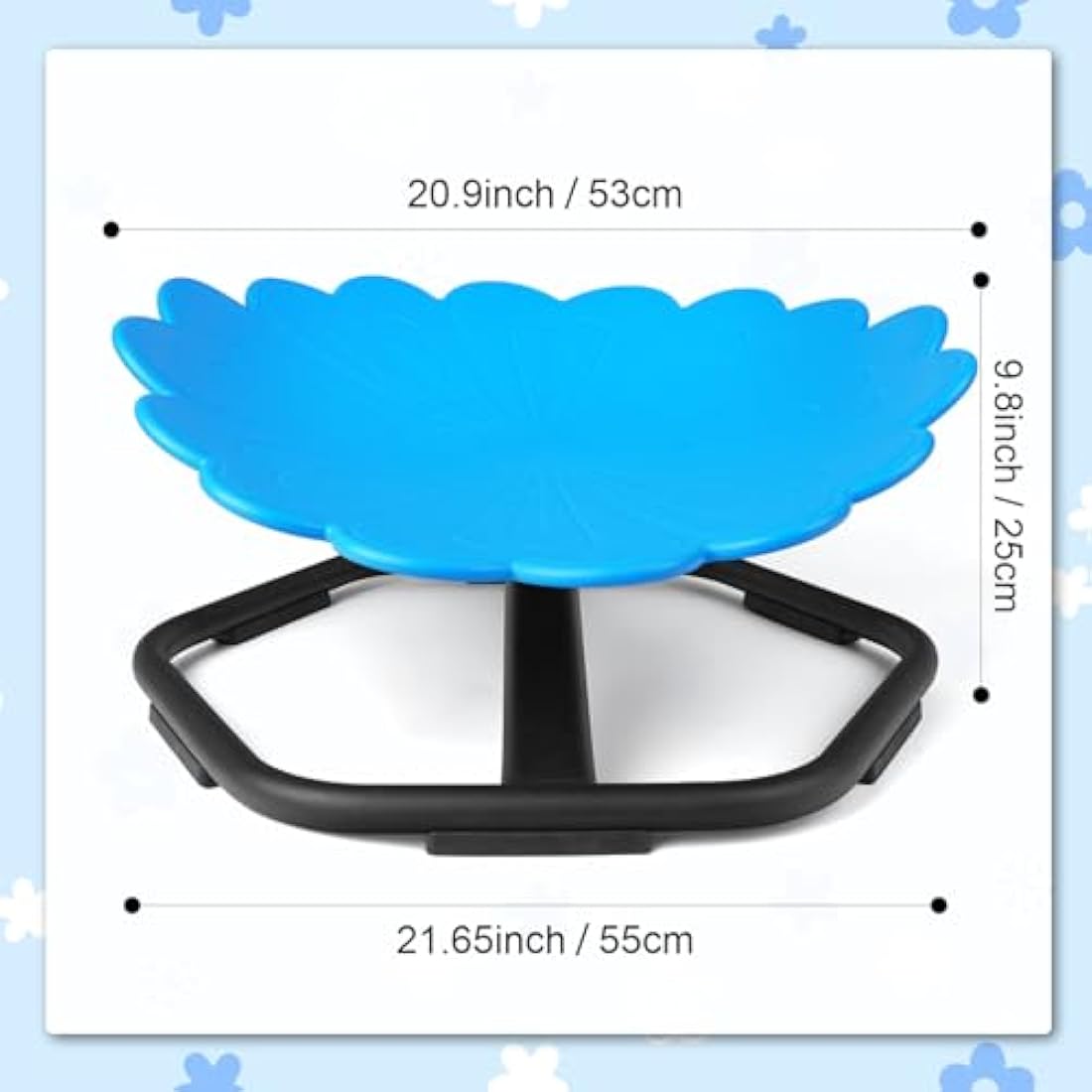TERRAMUS Kids Swivel Chair – 360° Sensory Spinning Seat for Balance, Blue
