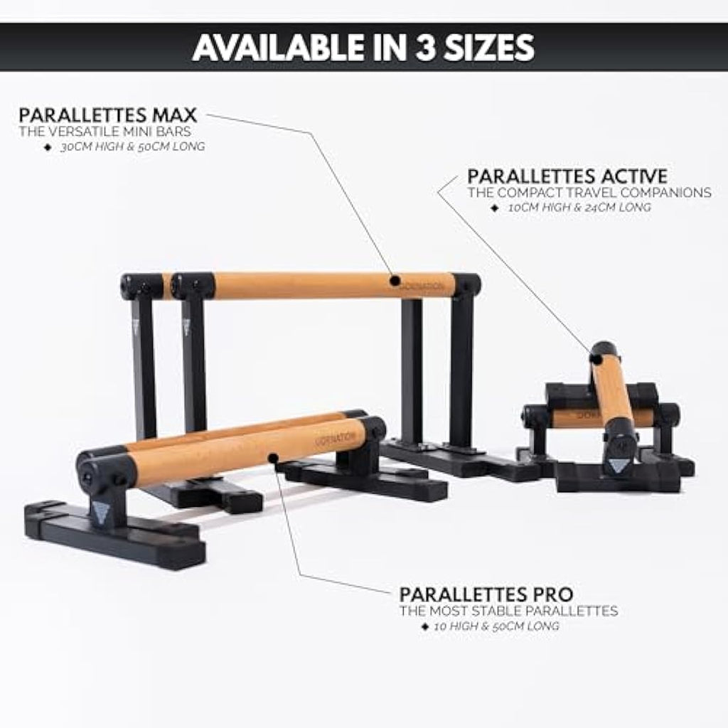GORNATION Wooden Parallettes – Non-Slip Calisthenics Push-Up Bars