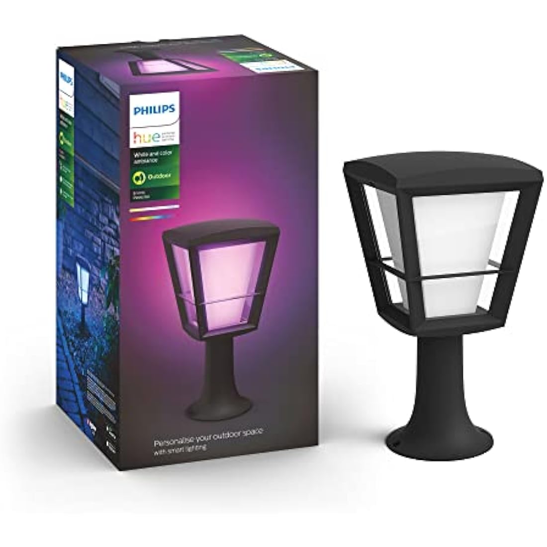 Philips Hue Econic Smart LED Garden Pedestal | White & Color Ambiance