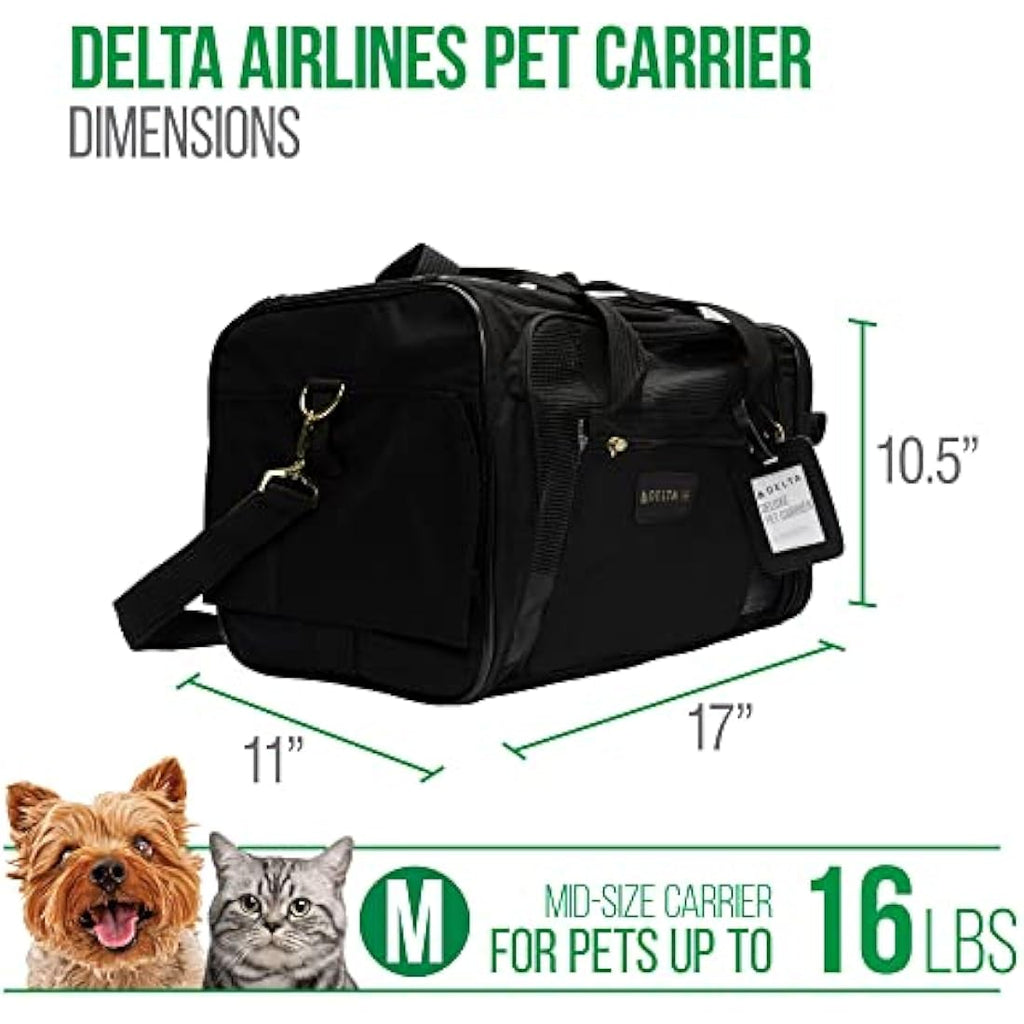 Sherpa Airline Approved Pet Carrier – Black Under-Seat Travel Bag