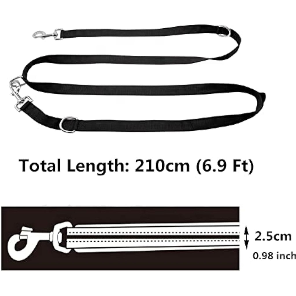 YankMooM Double Ended Dog Training Lead | Multi-Function Rope Leash, Black
