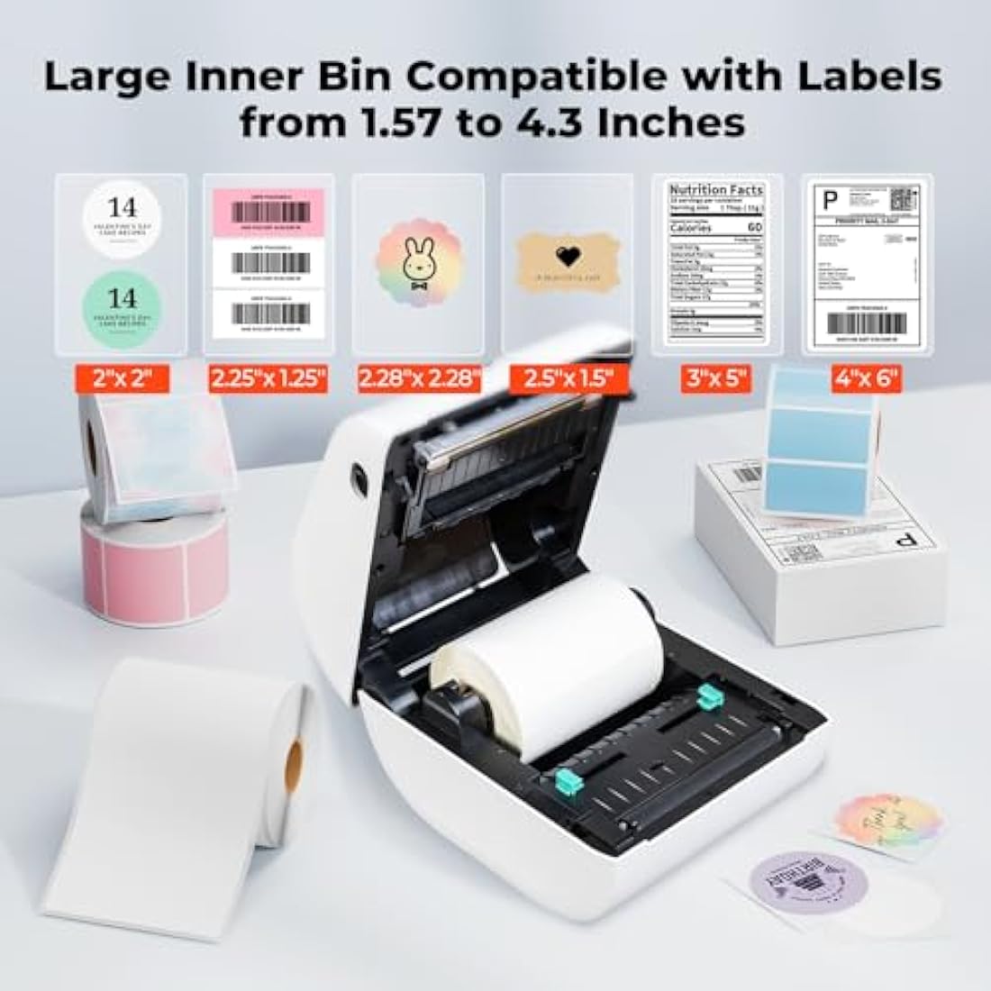 MUNBYN 411B Bluetooth Thermal Shipping Label Printer for Small Business