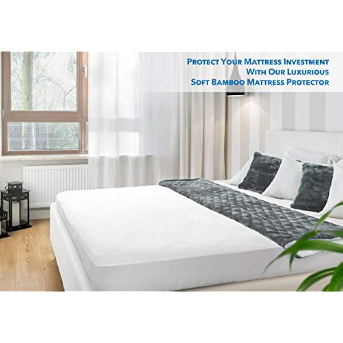 PlushDeluxe Bamboo Mattress Protector – Waterproof & Breathable UK King