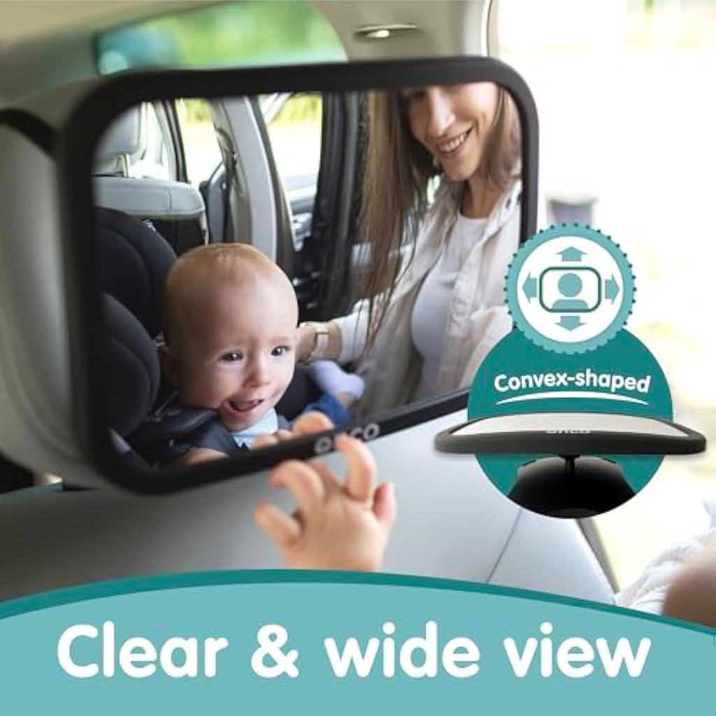 Onco Baby Car Mirror – Shatterproof Rear View Mirror with 360° Rotation