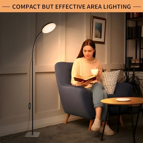 Mojimdo LED Floor Lamp with Remote | Dimmable Gooseneck Reading Lamp
