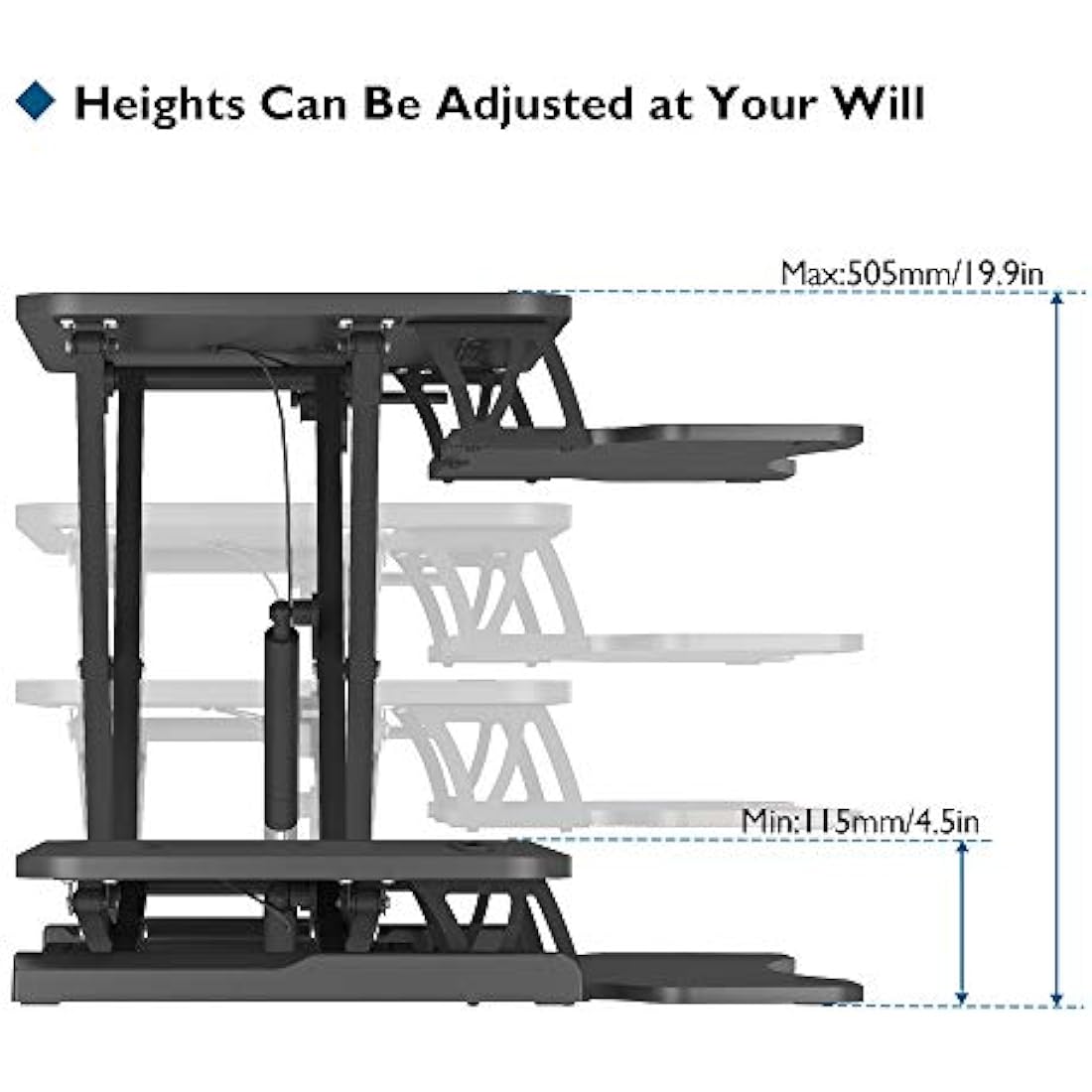 BONTEC Standing Desk Converter | 32in Dual Tier Sit-Stand Workstation