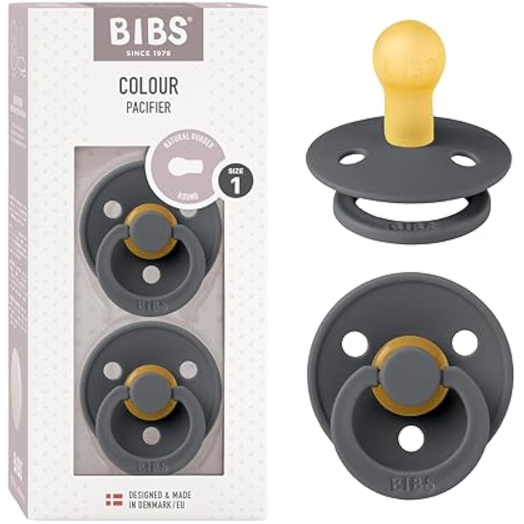 BIBS Colour Pacifier 2-Pack | Natural Rubber Latex | Size 1 (0-6M) | Iron
