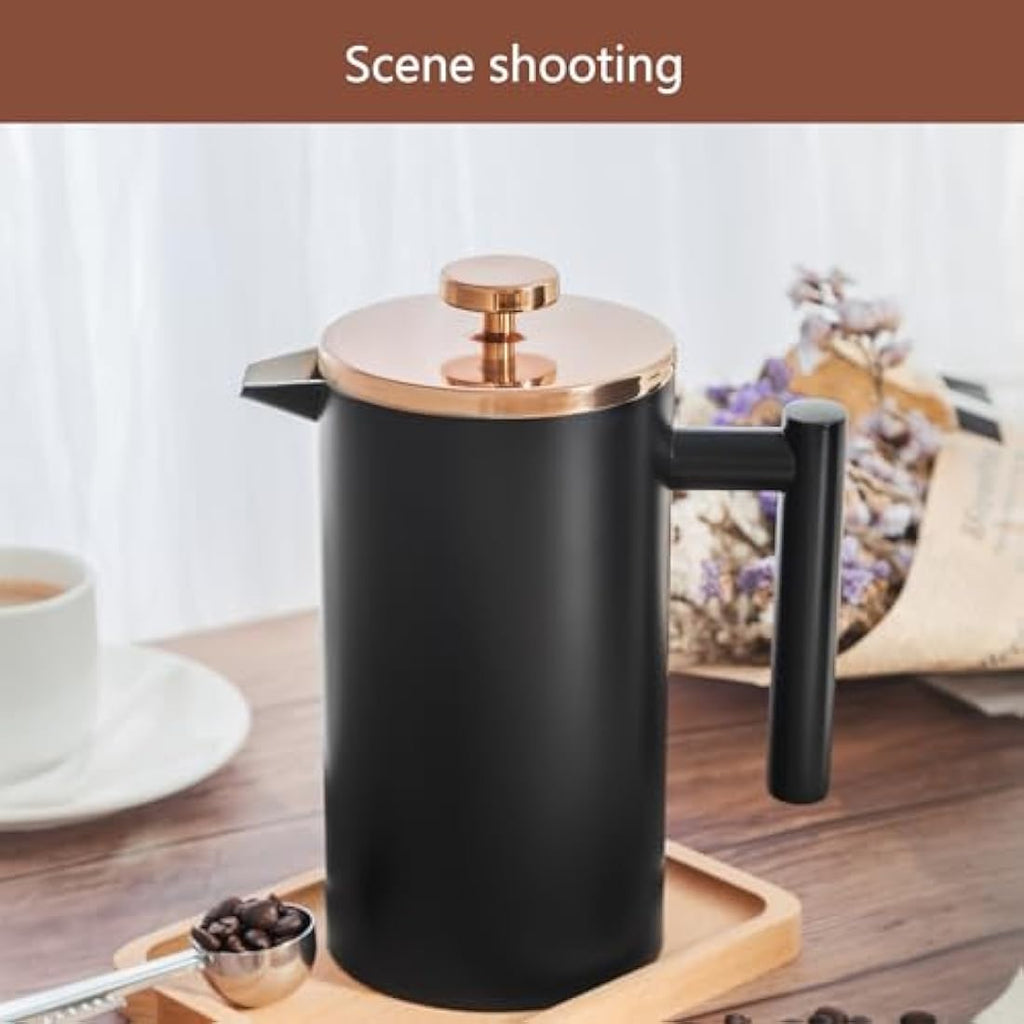 Wrobic French Press Coffee Maker – 34oz Insulated Stainless Steel Brewer