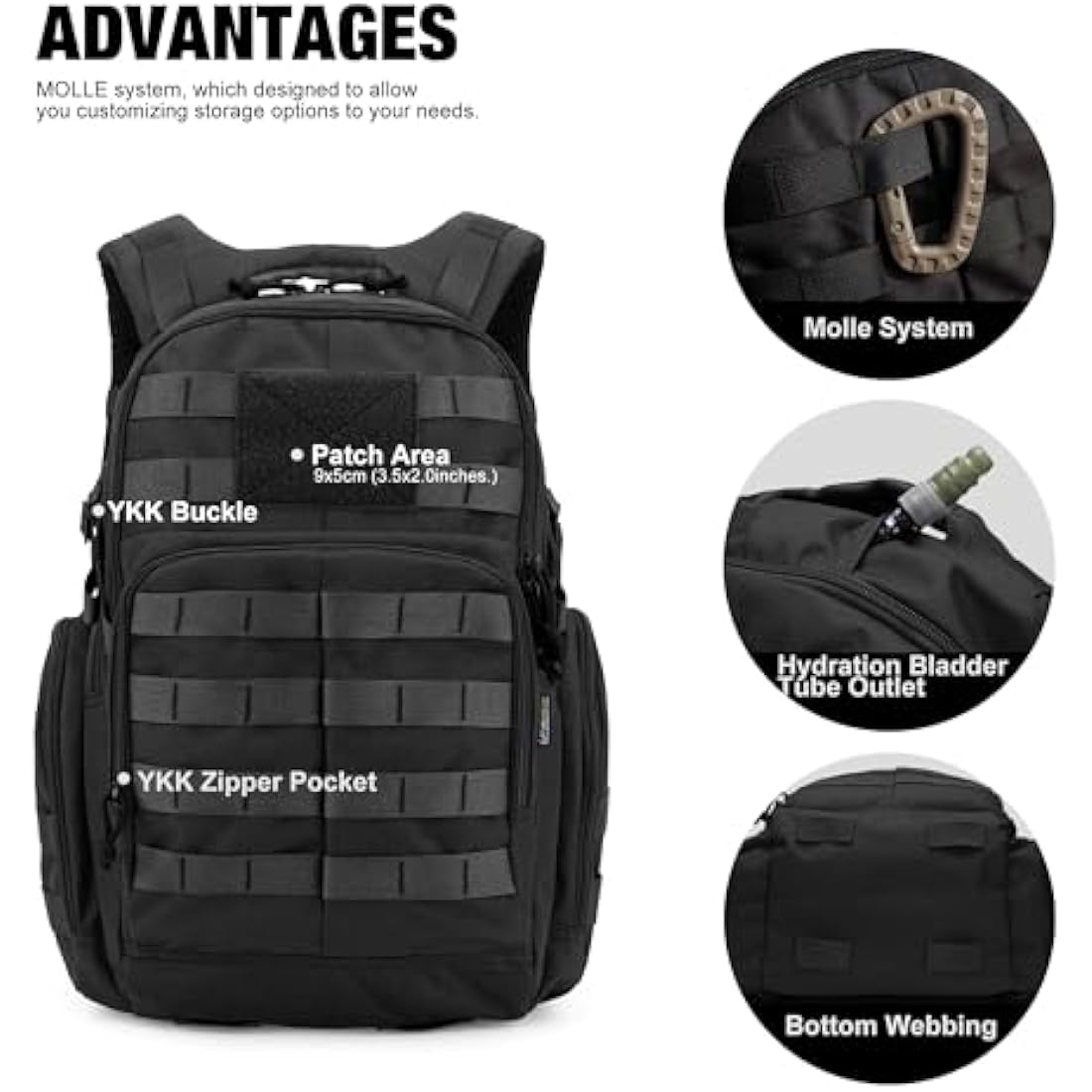 Mardingtop 25L Military Tactical Backpack | 600D Molle Hiking Rucksack