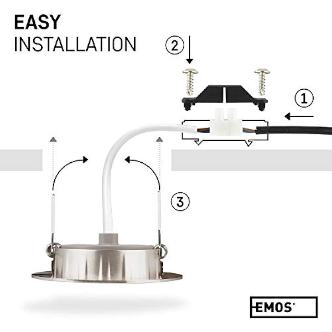 EMOS LED Recessed Ceiling Spotlights | 5W Cold White 6500K | Pack of 12