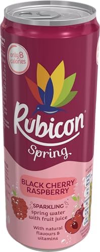 Rubicon Spring Black Cherry Raspberry Sparkling Water - 12 x 330ml Cans