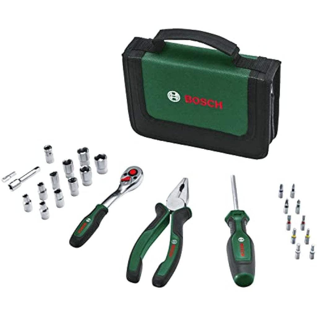 Bosch 26-Piece Hand Tool Set – Portable DIY Kit with 1/4" Ratchet