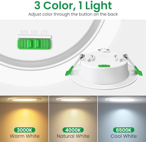 ALUSSO LIGHTING LED Downlights – 8W Dimmable IP44 Recessed Lights, 6 Pack
