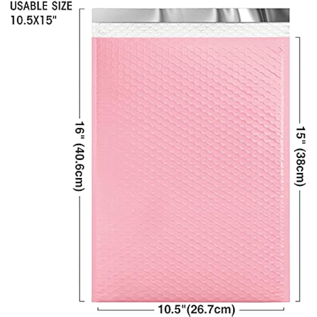 Switory Poly Bubble Mailers – 25 Pack Padded Envelopes, Pale Pink, 26.7x38cm
