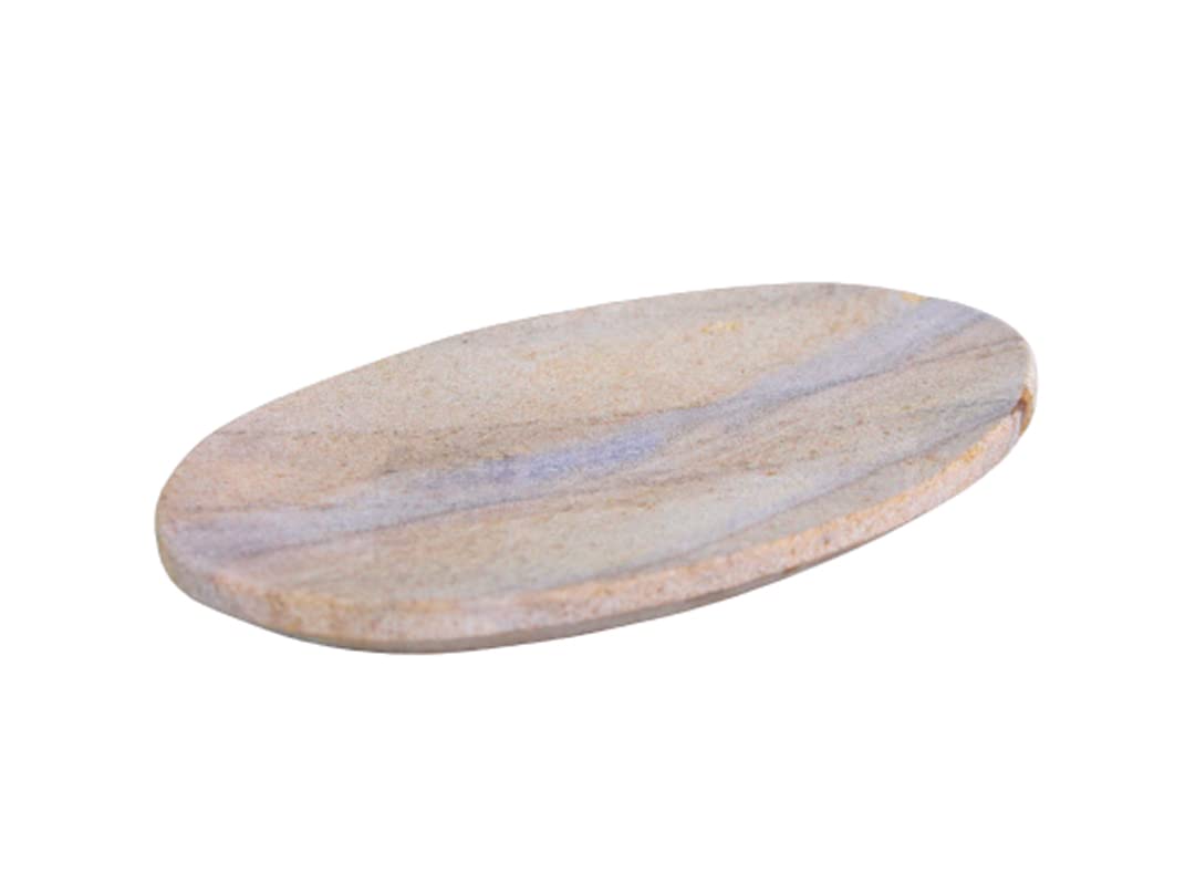 Stonkraft Natural Rainbow Stone Soap Dish – Water Absorbent Oval Holder