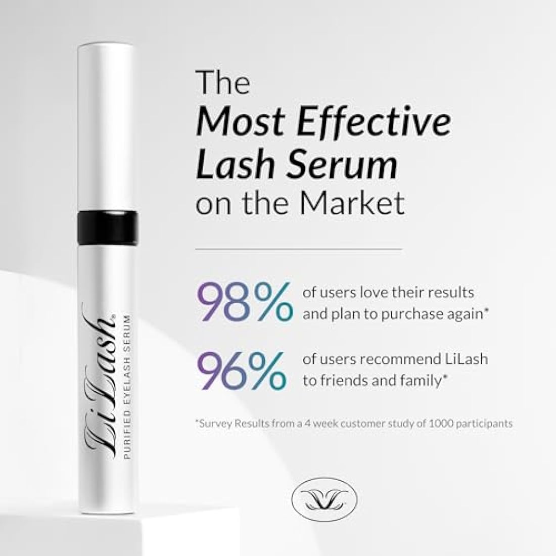 LiLash Eyelash Growth Serum – Vegan Lash Enhancer for Sensitive Eyes (4mL)