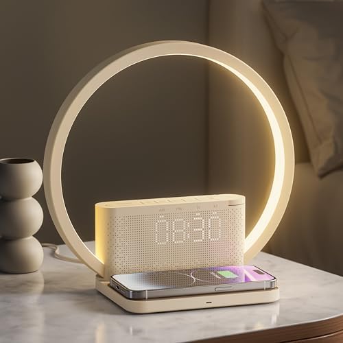 Blonbar Bedside Lamp | Sunrise Alarm Clock with 10W Wireless Charger