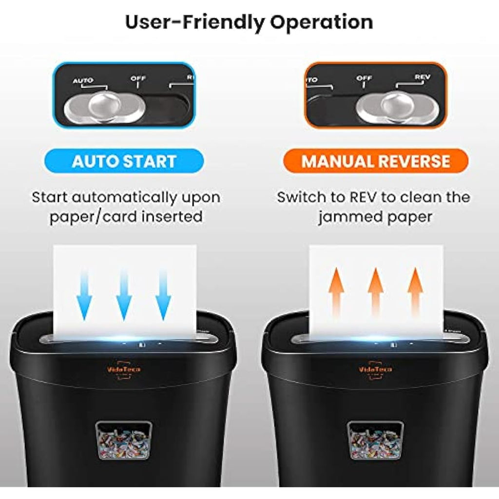 VidaTeco 10-Sheet Micro-Cut Paper Shredder | P-4 High Security