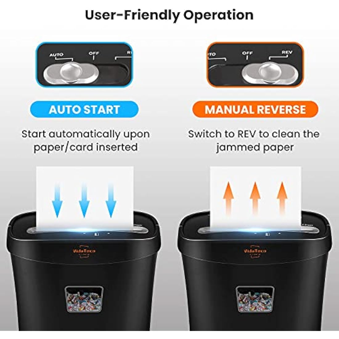 VidaTeco 10-Sheet Micro-Cut Paper Shredder | P-4 High Security