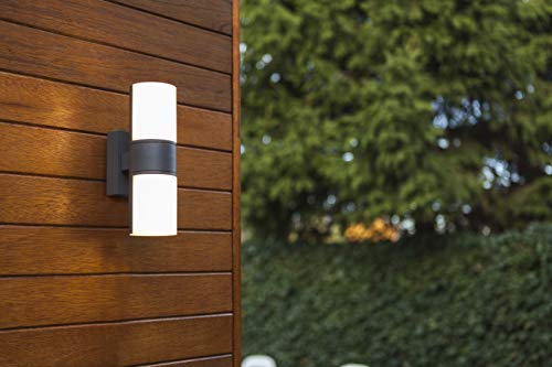 LUTEC Cyra LED Outdoor Wall Light – 350° Rotatable Anthracite Aluminium