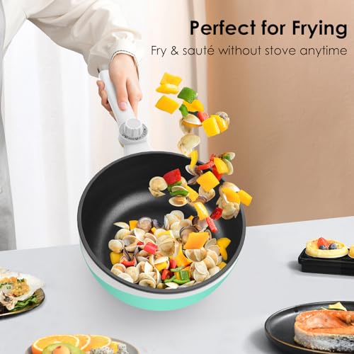 Audecook Electric Hot Pot – 1.7L Portable Nonstick Mini Skillet & Ramen Cooker