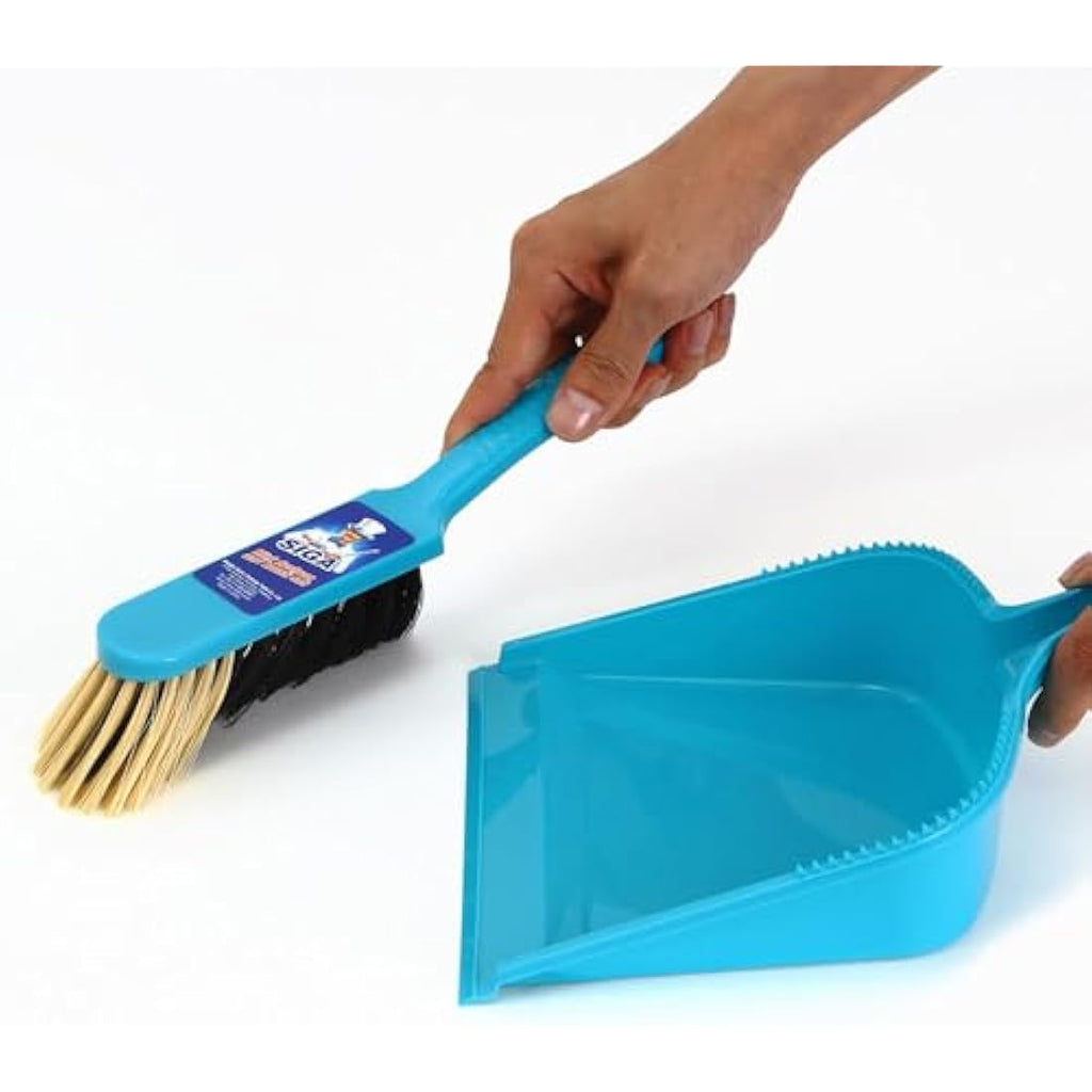 MR.SIGA Dustpan and Brush Set - Pack of 2 Blue & Grey Cleaning Tools
