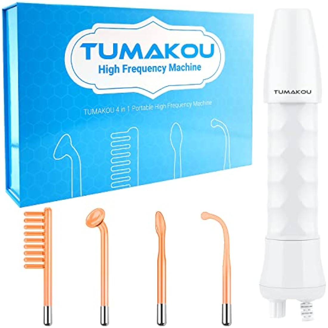 TUMAKOU High Frequency Facial Machine | Neon Skin Tightening Wand with 4 Tubes
