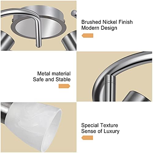 Unikcst 3-Way LED Ceiling Spotlight | Brushed Nickel Rotatable Kitchen Light