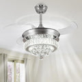 Depuley 36″ Crystal Retractable Ceiling Fan with App Control & Light