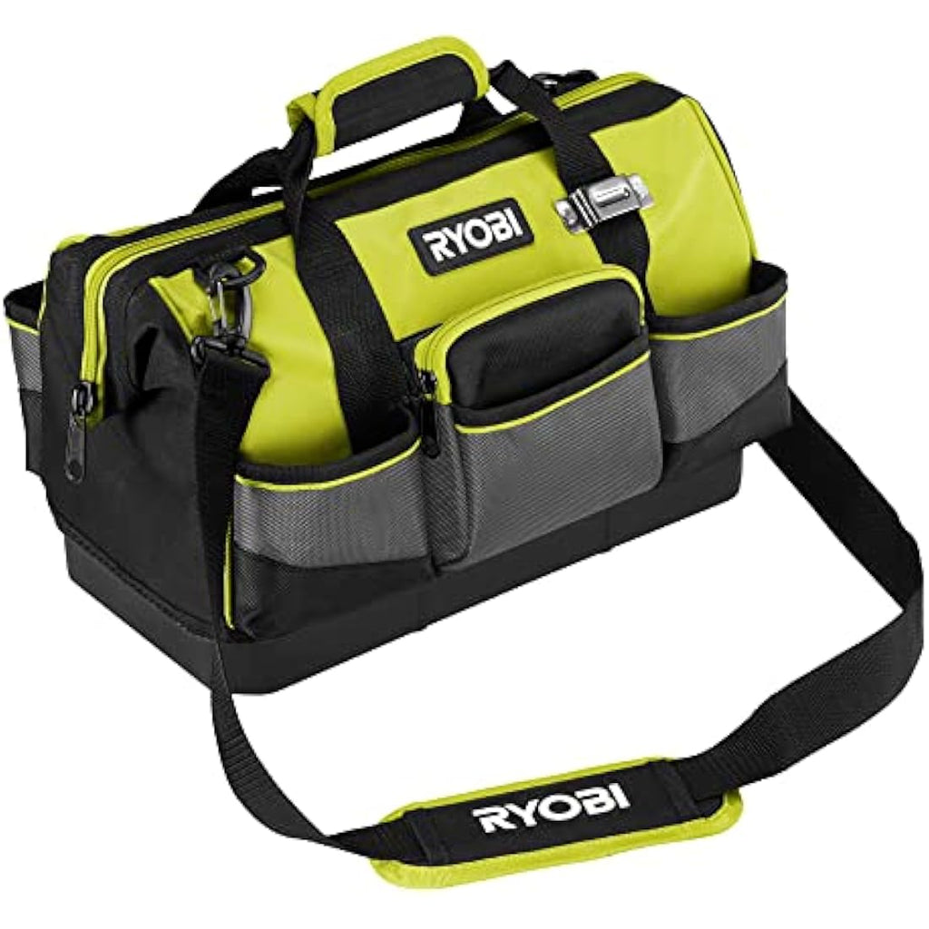 Ryobi Small Tool Bag - Heavy Duty 13 Pocket Storage with Hard Bottom