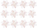 Jolof Store 12pcs Glitter Poinsettia Artificial Christmas Flowers – White