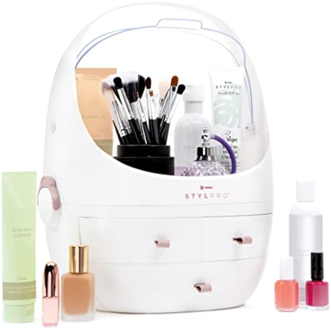 STYLPRO Beauty Pod | Dustproof Makeup & Skincare Organiser with 3 Drawers